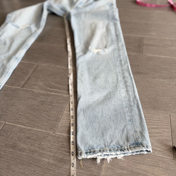 AGOLDE Fitted 90s Straight Leg Jeans 24 PINCH FLSHBK High Rise Distressed Rigid - Picture 16 of 16
